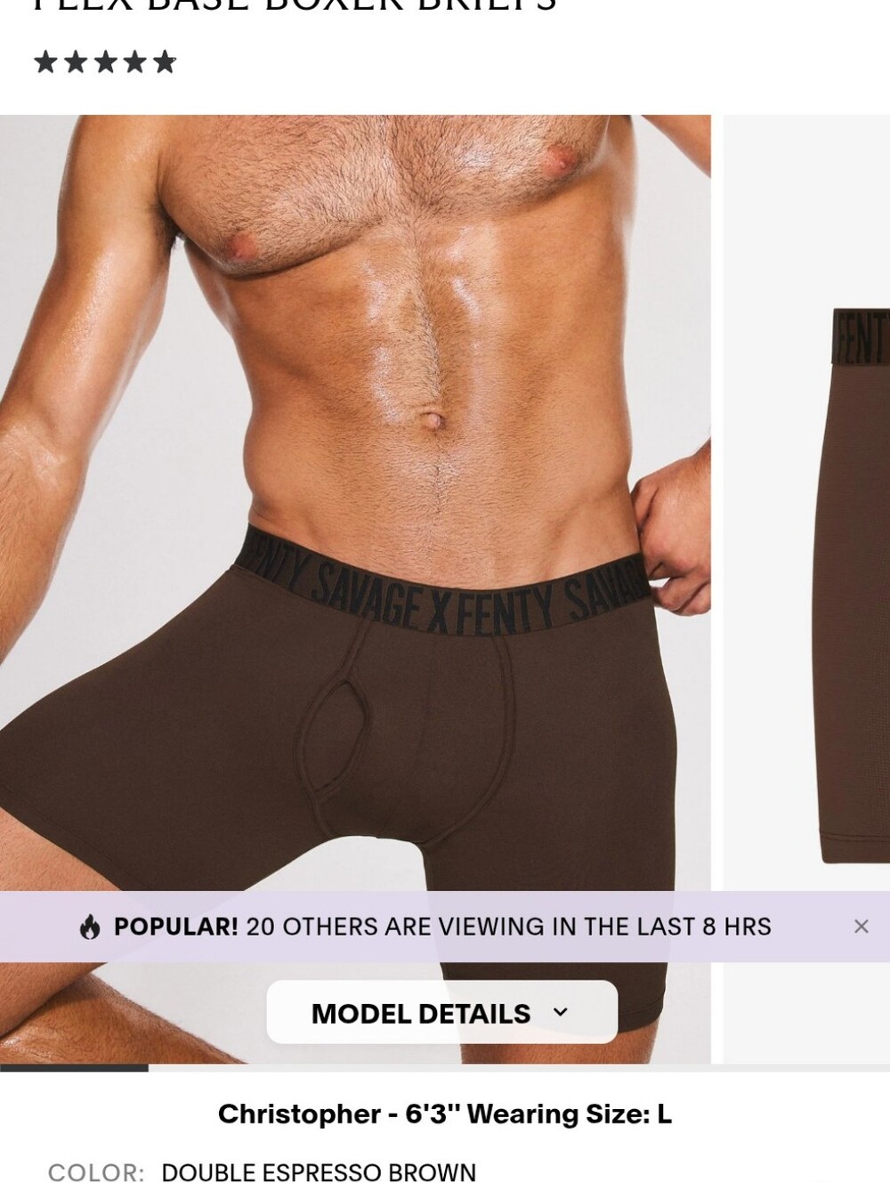 Savage X Fenty Flex Base Boxer Briefs- L